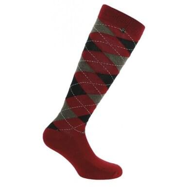 Socks EQUITHÈME "Argyle" |1 pair | 35 - 38 | red / black