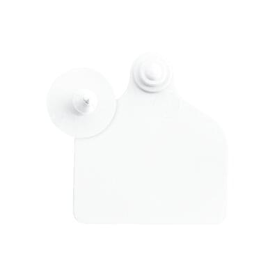 Ohrmarke Maxi + Druckknopf (71 mm x 63 mm) | 20 Stück | weiß
