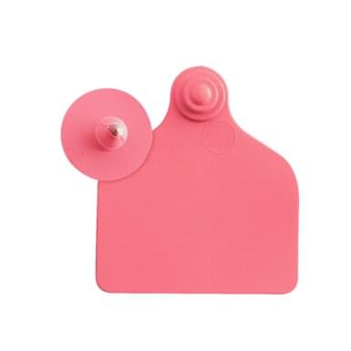 Ear tag Maxi + push button (71 mm x 63 mm) | 20 pieces | red