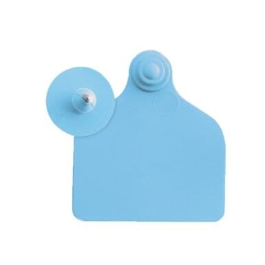 Ear tag Maxi + push button (71 mm x 63 mm) | 20 pieces | blue