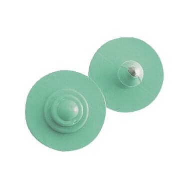 Ear tag 2 snap fasteners (ø 28mm) | 20 pieces | green