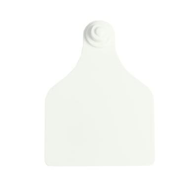 Ear tag Super Maxi + push button (99 mm x 74 mm) | 20 pieces | white