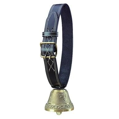 KAMER leather neck strap with bell | black (47 mm x 125 cm)