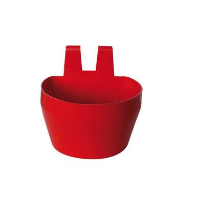 Plastic small animal bowl with hook (300 ml) | red