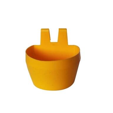 Plastic small animal bowl with hook (300 ml) | yellow
