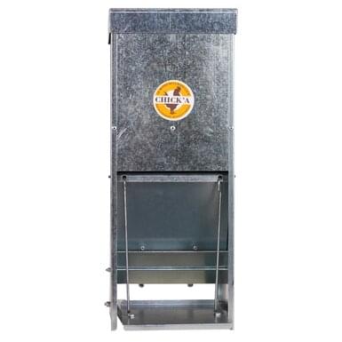 Geflügelfutterautomat mit Trittplatte | verzinkter Stahl