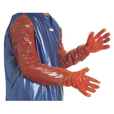 KAMER disposable gloves (92 cm) | 100 pieces |orange