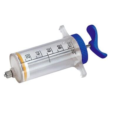 Demaplast plexiglass dosing syringe with Luer-Lock connection (100 ml)