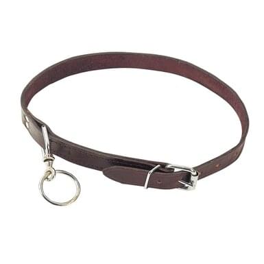 KAMER leather neck strap for cattle with swivel (80 cm) | black