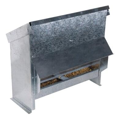 Poultry feeder with rain cover | galvanized steel ( 25 L)