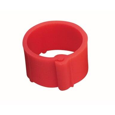 Plastic poultry clip ring (100 pieces) | ø 16 mm | red