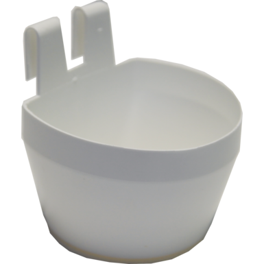Plastic small animal bowl with hook (300 ml) | white