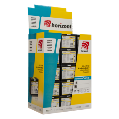 horizont 9 V Alkaline-Batterie | turbomax® AB170 | 45 Stück im repräsentativen Verkaufsdisplay 
