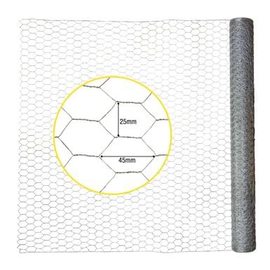 horizont Maschendrahtzaun | verzinkt | Maschenweite 25 x 45 mm | 25 m | 100 cm hoch |  grau