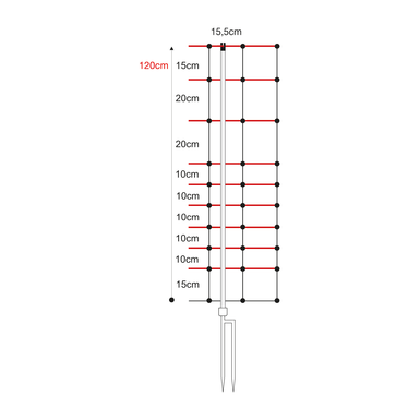 horizont Schafnetz horinetz high energy | 120 cm hoch | 50 m lang | Doppelspitze | elektrifizierbar