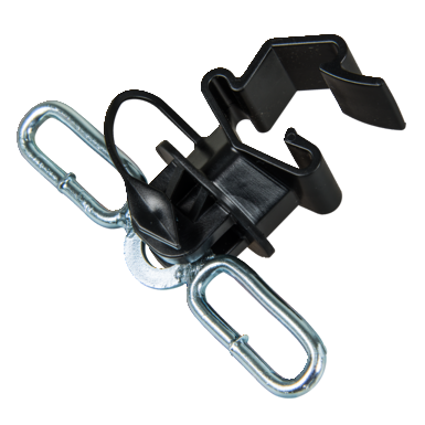 Guy strain insulator with 2 eyelets| black