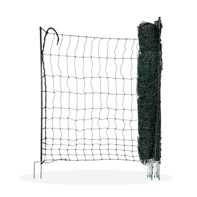 horizont Geflügelnetz easy | 120 cm hoch | 25 m lang | Doppelspitze | ohne Stromleiter