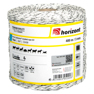 horizont Weidezaunlitze turbomax® braided wire | Ø 3 mm | 9 Leiter