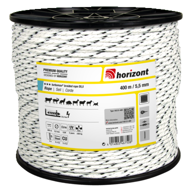 horizont Weidezaunseil turbomax® braided rope | 400 m | 5,5 mm 