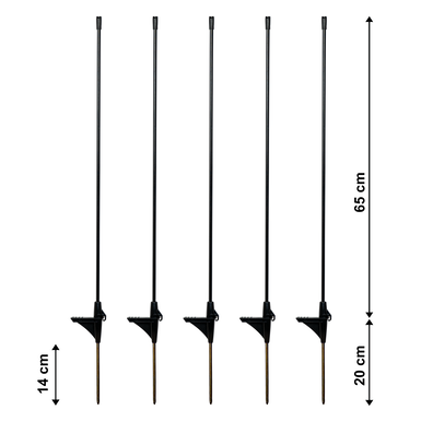 horizont Fiberglaspfahl für Begrenzungszäune | 65 cm hoch | Einzelspitze (5 Stück)