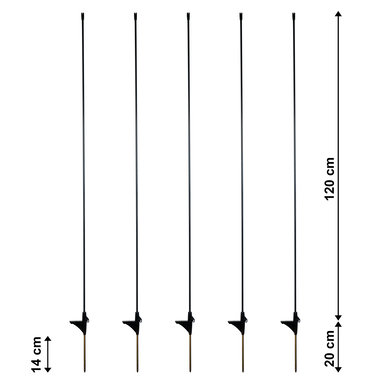horizont Fiberglaspfahl für Begrenzungszäune | 120 cm hoch | Einzelspitze (5 Stück)