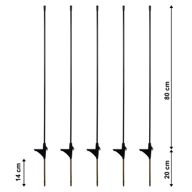 horizont Fiberglaspfahl für Begrenzungszäune | 80 cm hoch| Einzelspitze (5 Stück)
