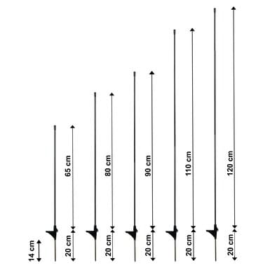horizont fiberglass post for boundary fences | 5 pieces | single spike