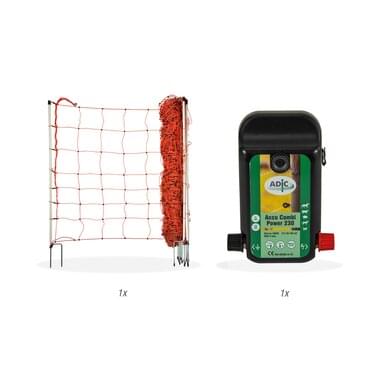 Waschbär Abwehr Set | 50 m Elektronetz und Weidezaungerät 12V/230V