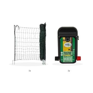 Komplettset Geflügelzaun |50 m Geflügelnetz 120 cm hoch + Weidezaungerät 12V/230V