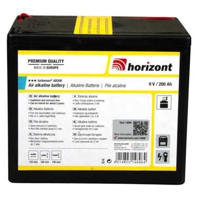 horizont 9 V Alkaline-Batterie | turbomax® AB200 (9 V / 200 Ah)