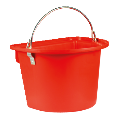 Plastic tournament feeding trough | with handle and hook (14 L) | red