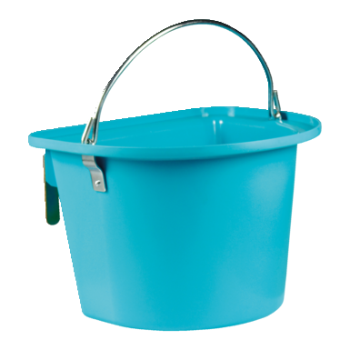 Plastic tournament feeding trough | with handle and hook (14 L) | turquoise