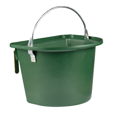 Plastic tournament feeding trough | with handle and hook (14 L) | green