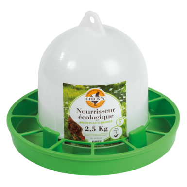 Futterautomat für Hühner | Greenline aus biobasiertem Kunststoff (2,5kg)