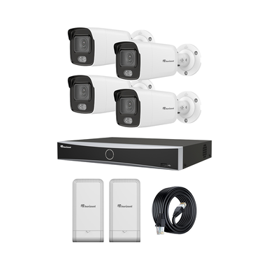 horizont Überwachungskamera-Kit XXL | 4 Vision Colour Kameras | 2 Funkbrücken | NVR-Rekorder