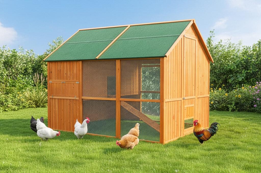 Hühnerstall mit überdachtem Außenbereich